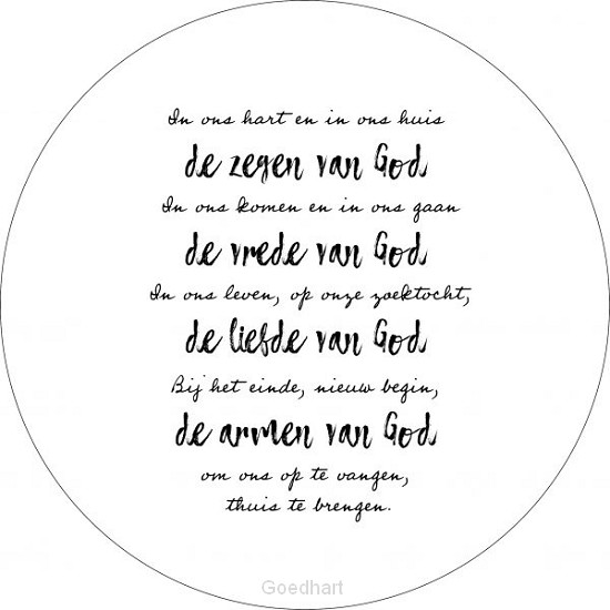 Muurcirkel Zwartwit 25 cm – Ierse zegenb