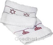 Washandje bordeaux menora/davidster s 2