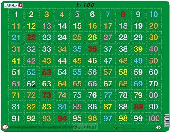 Larsen puzzel - Cijfers 1-100 - AR10