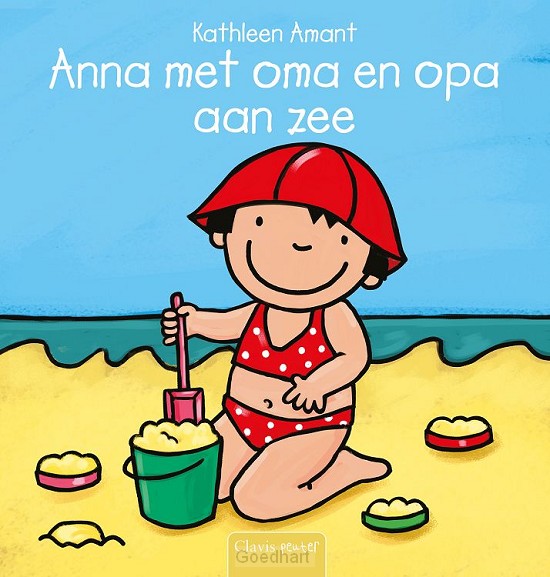 Anna met oma en opa aan zee