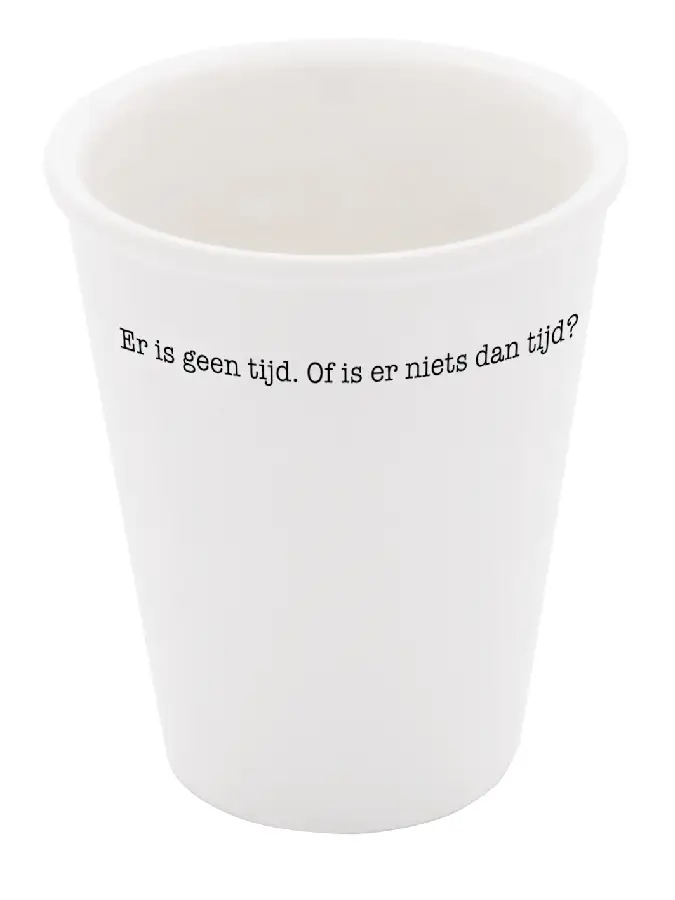 Porseleinen beker 'Er is geen tijd' set van 2