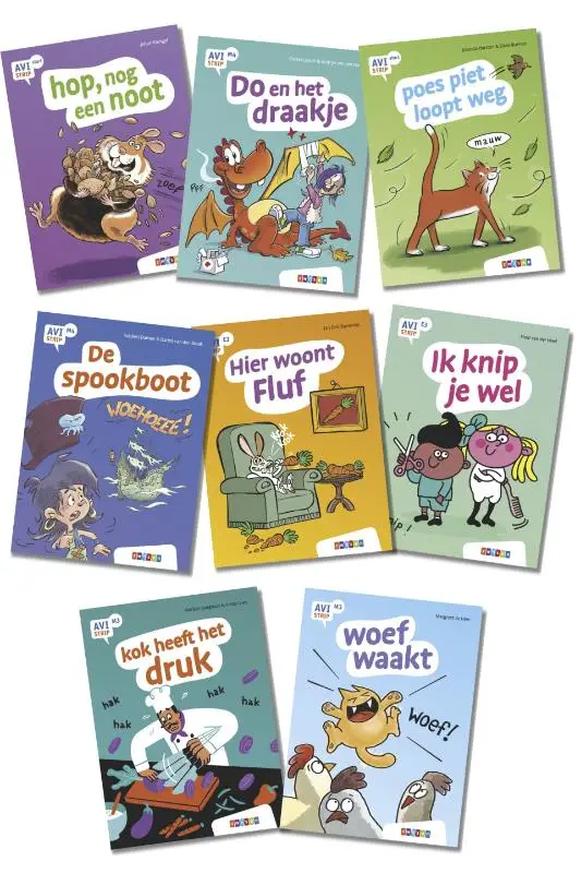 Pakket 2 AVI strips groep 3 en 4 (8 tite
