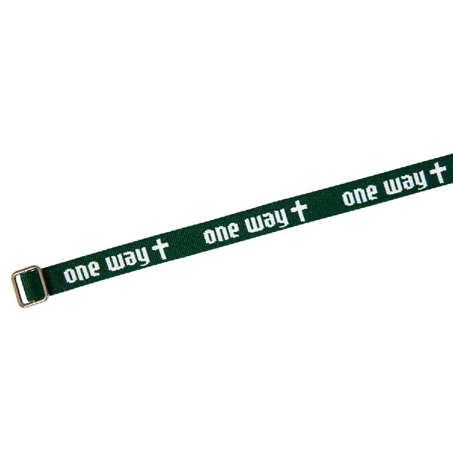 Geweven armband One Way groen