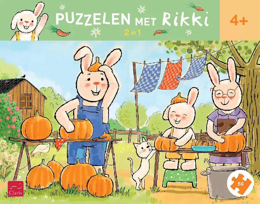 Puzzelen met Rikki. 2-in-1-puzzel Rikki viert feest