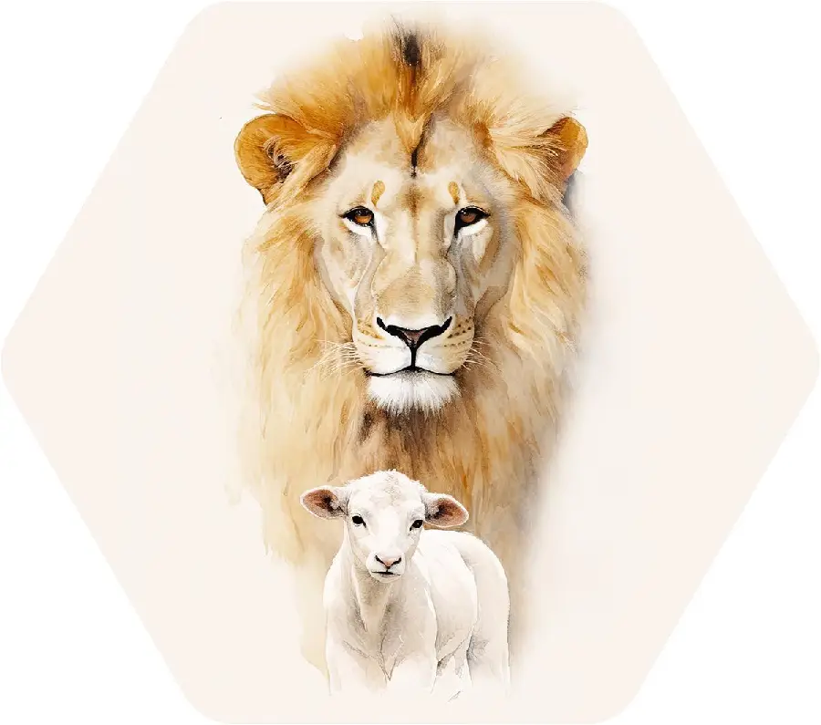 Honingraatbord Leeuw en lam