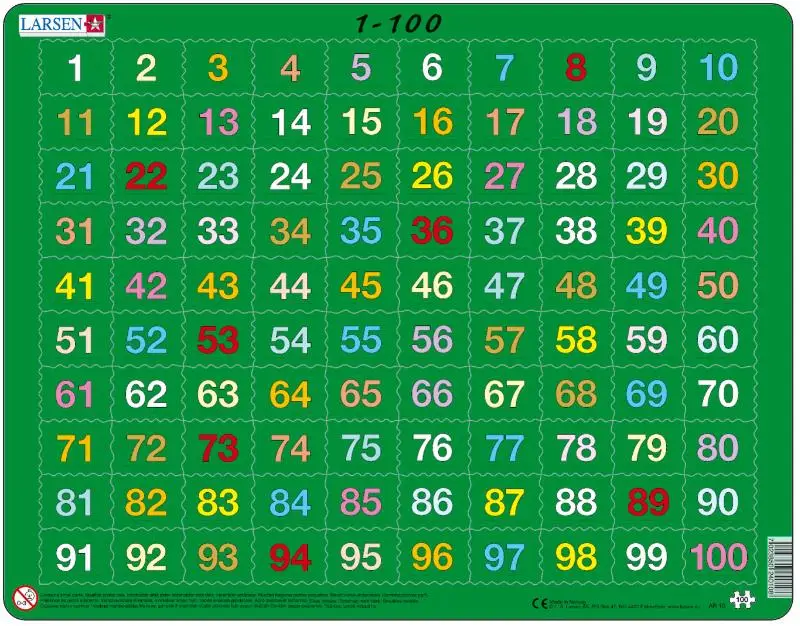Larsen puzzel - Cijfers 1-100 - AR10